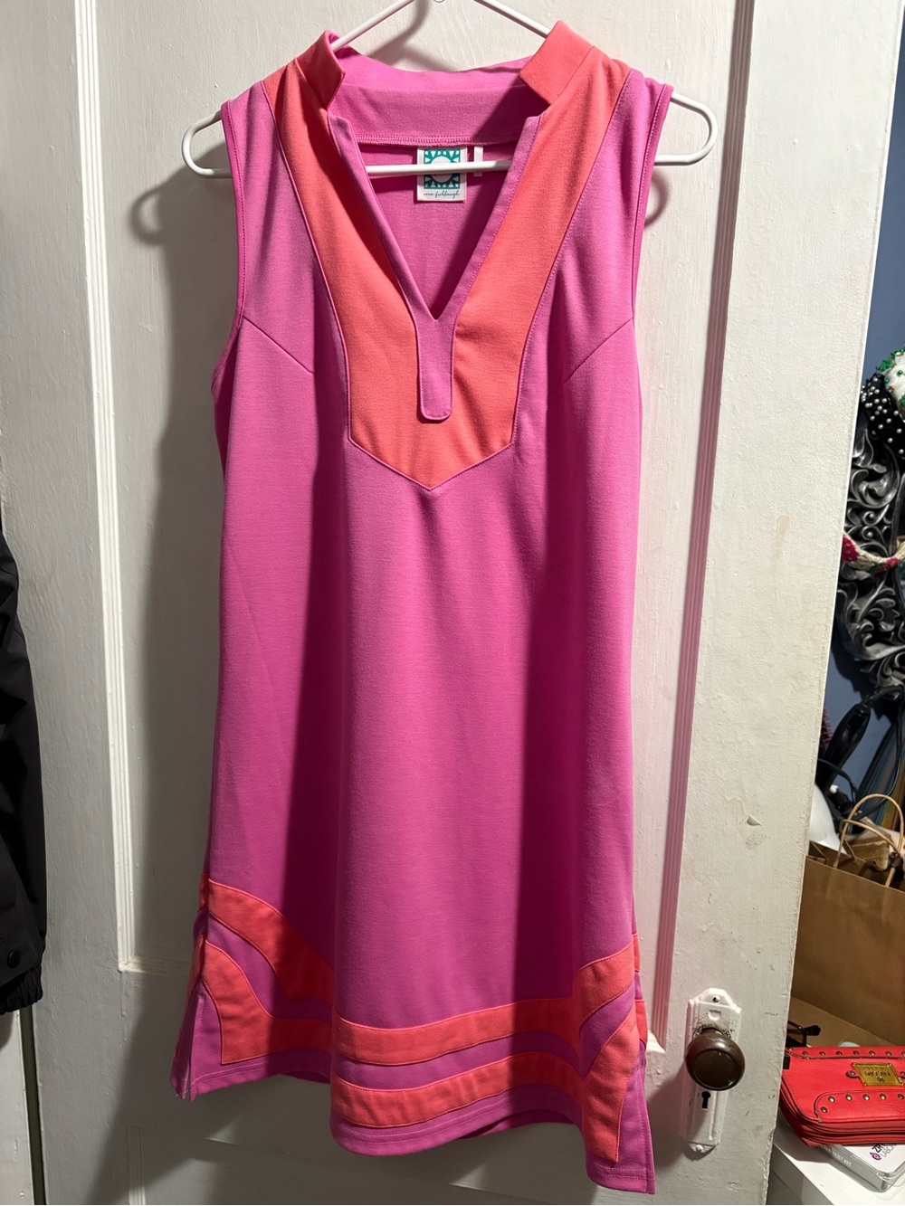 Sleeveless Pink Dress with Coral Trim by Lilly Pulitzer